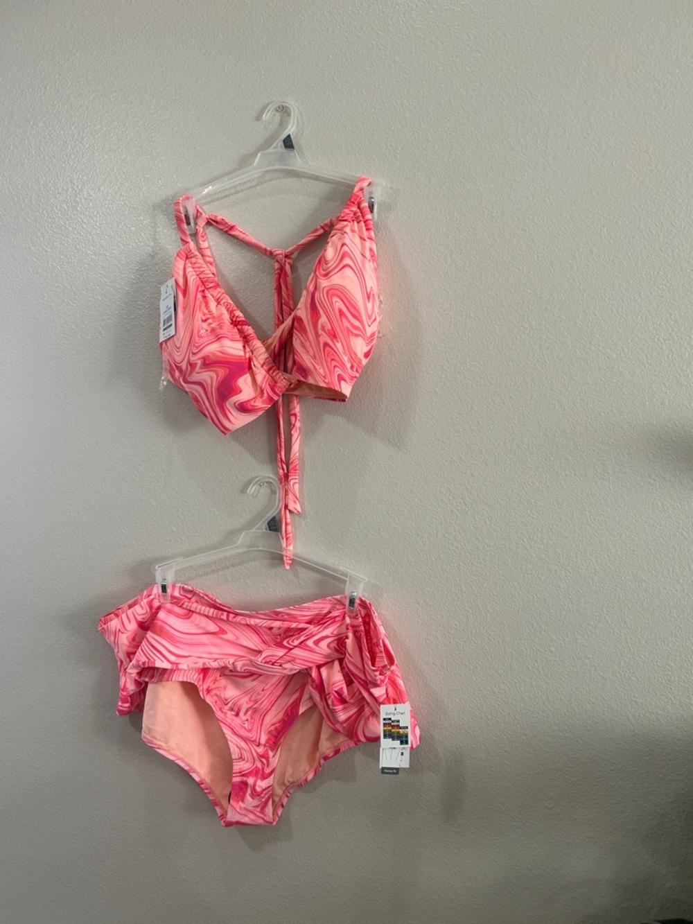 Pink Swirl High-Waist Bikini Set
